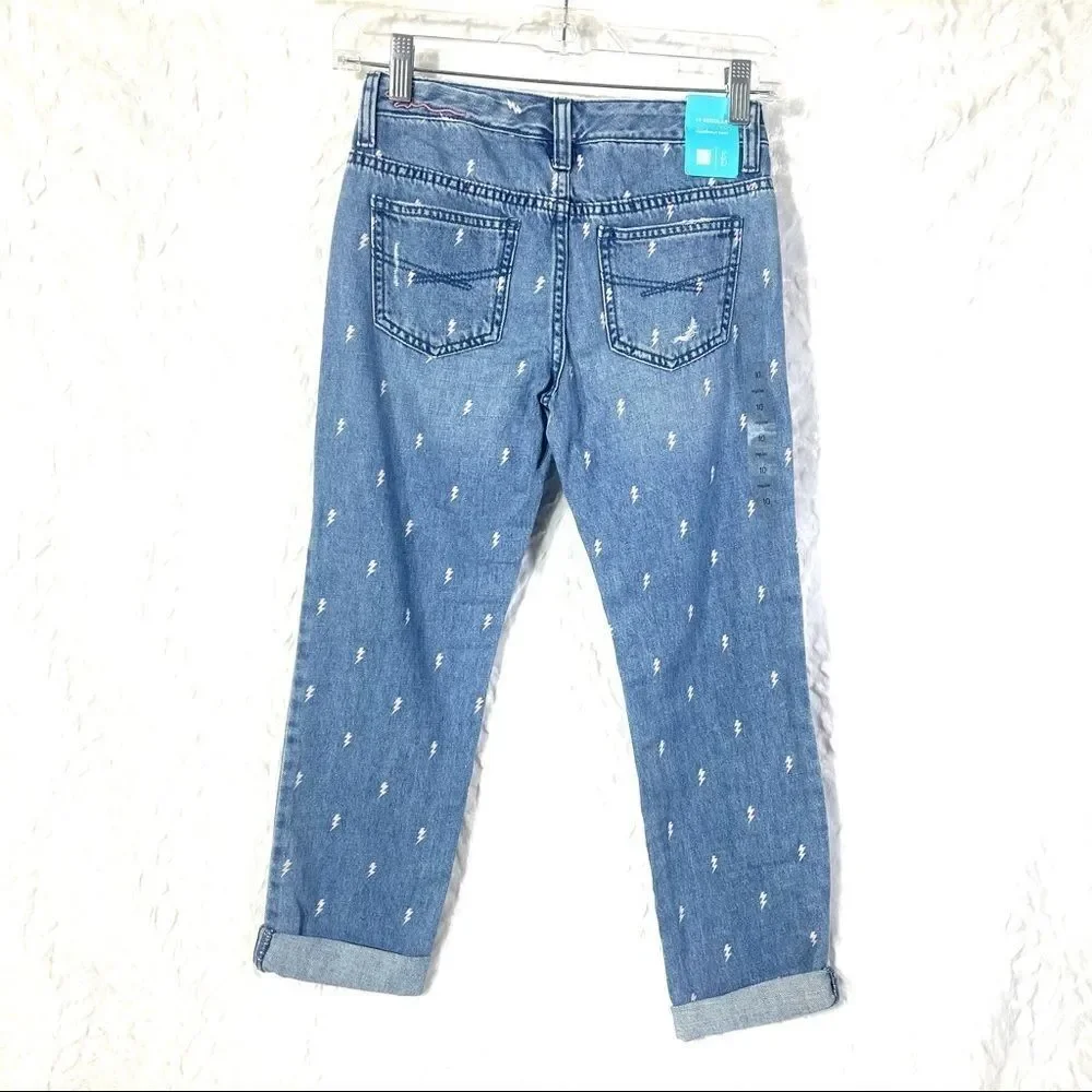 Gap Kids lightning bolt distressed boyfriend jeans